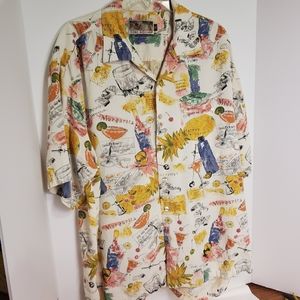 Tori Richard Size XL Margarita Hawaiian Shirt Short Sleeve white Multi